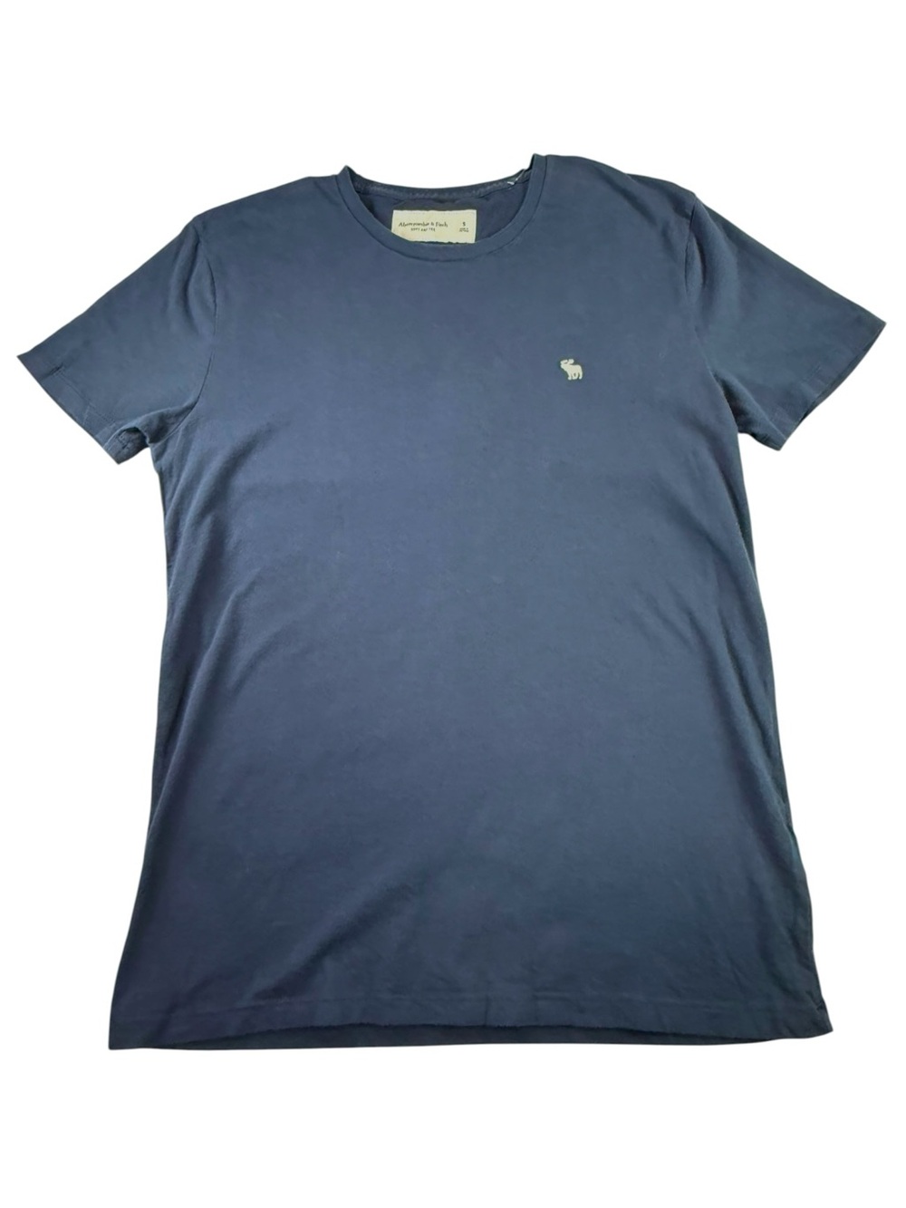 NWT Abercrombie & Fitch Soft A&F Tee Moose Logo Navy Mens Small Classic Preppy